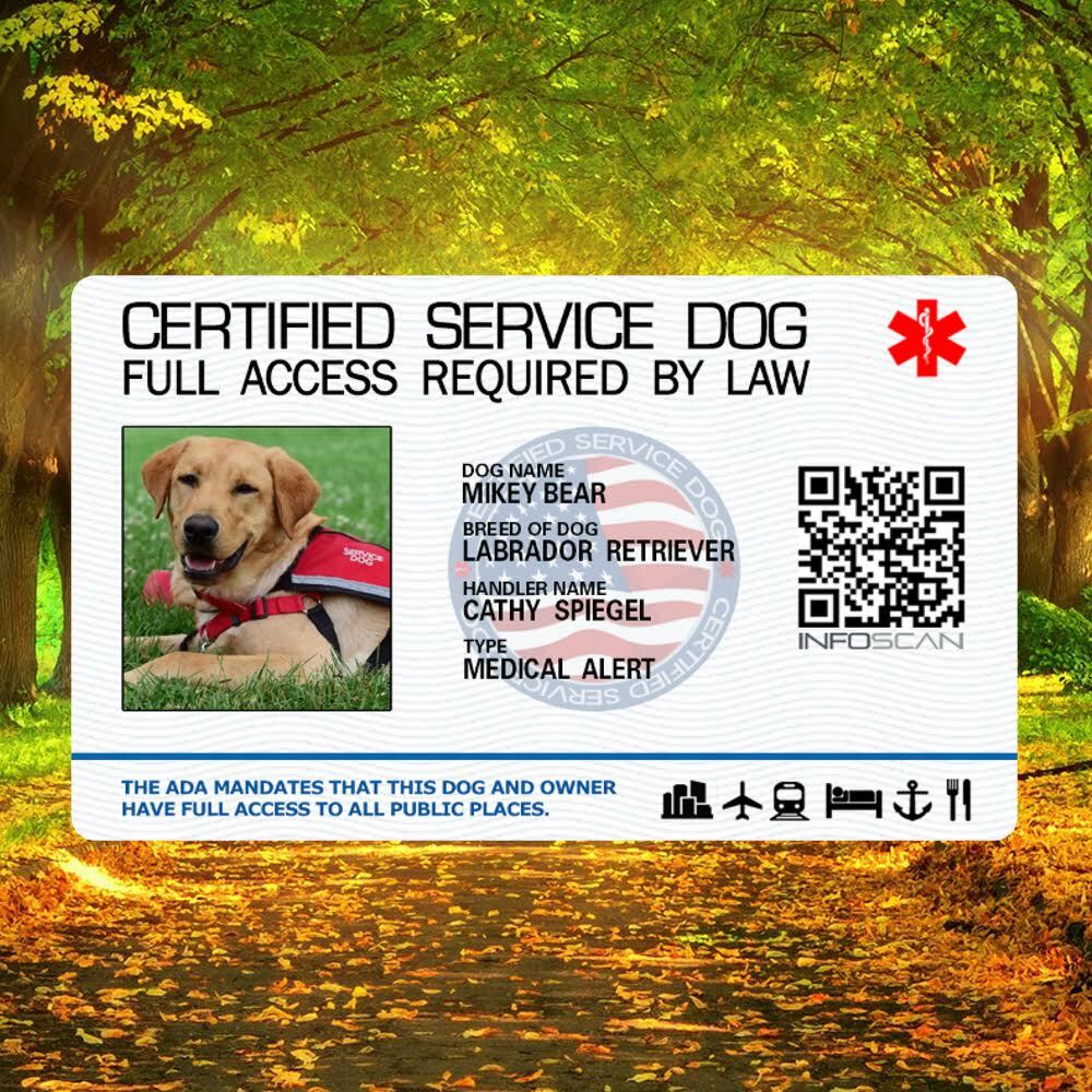 Service Dog Id Card Customized Holographic ESA 