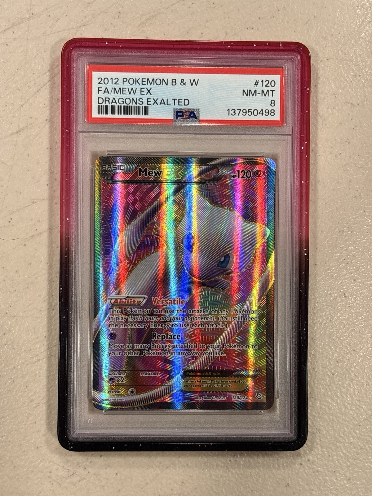 2012 Pokemon B & W Dragons Exalted #120 Mew Ex FA PSA 8 NM-MT