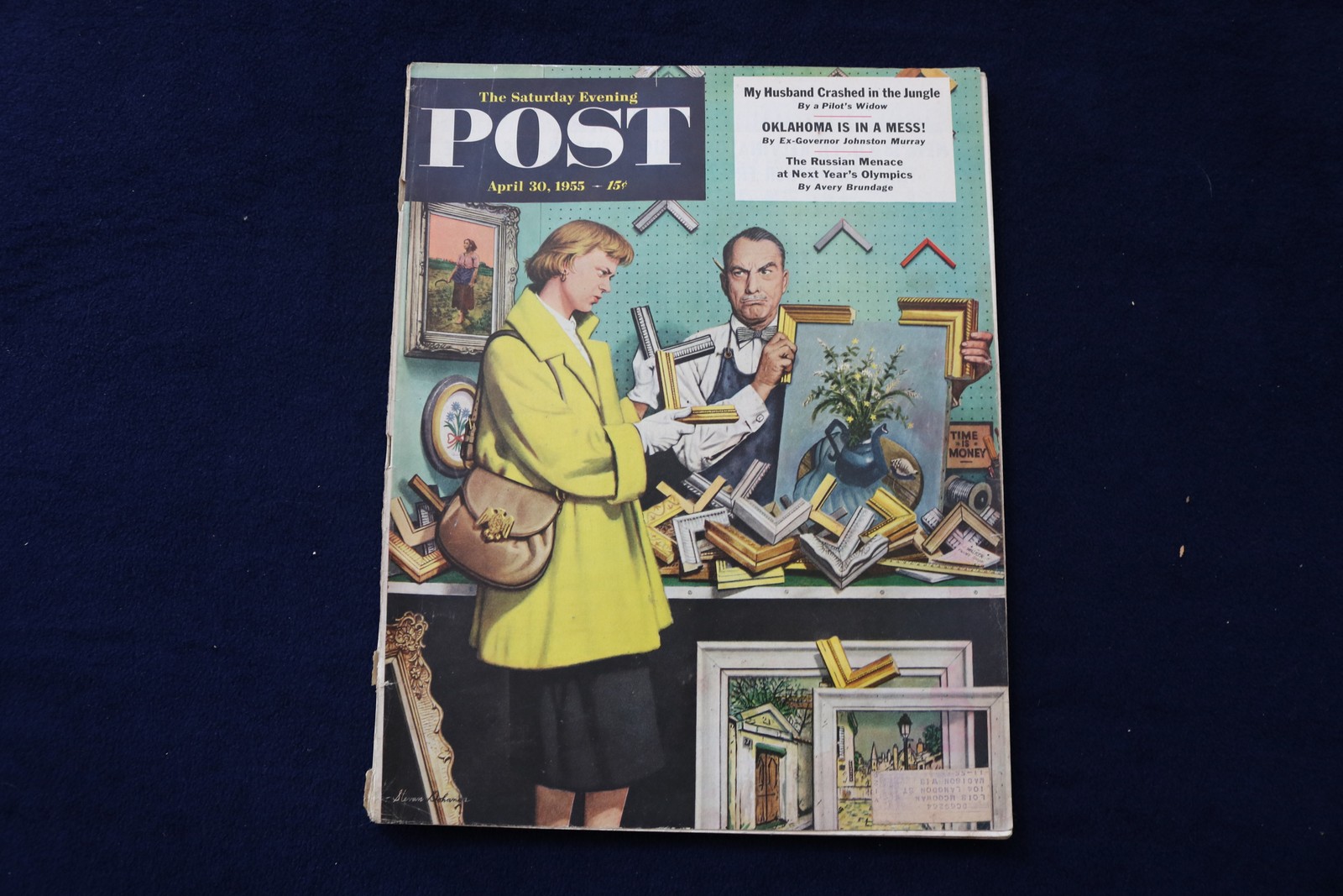 1955 APRIL 30 THE SATURDAY EVENING POST MAGAZINE - FRAMER COVER - E 34162