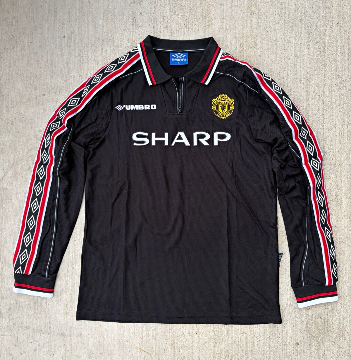 Vintage Umbro Manchester United Long Sleeve Soccer Jersey Mens XL