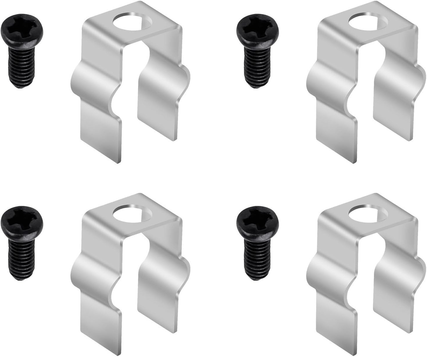4 Pcs Metal Mount Clips with Screws Retaining Clips for Robot Vacuum Side Brush