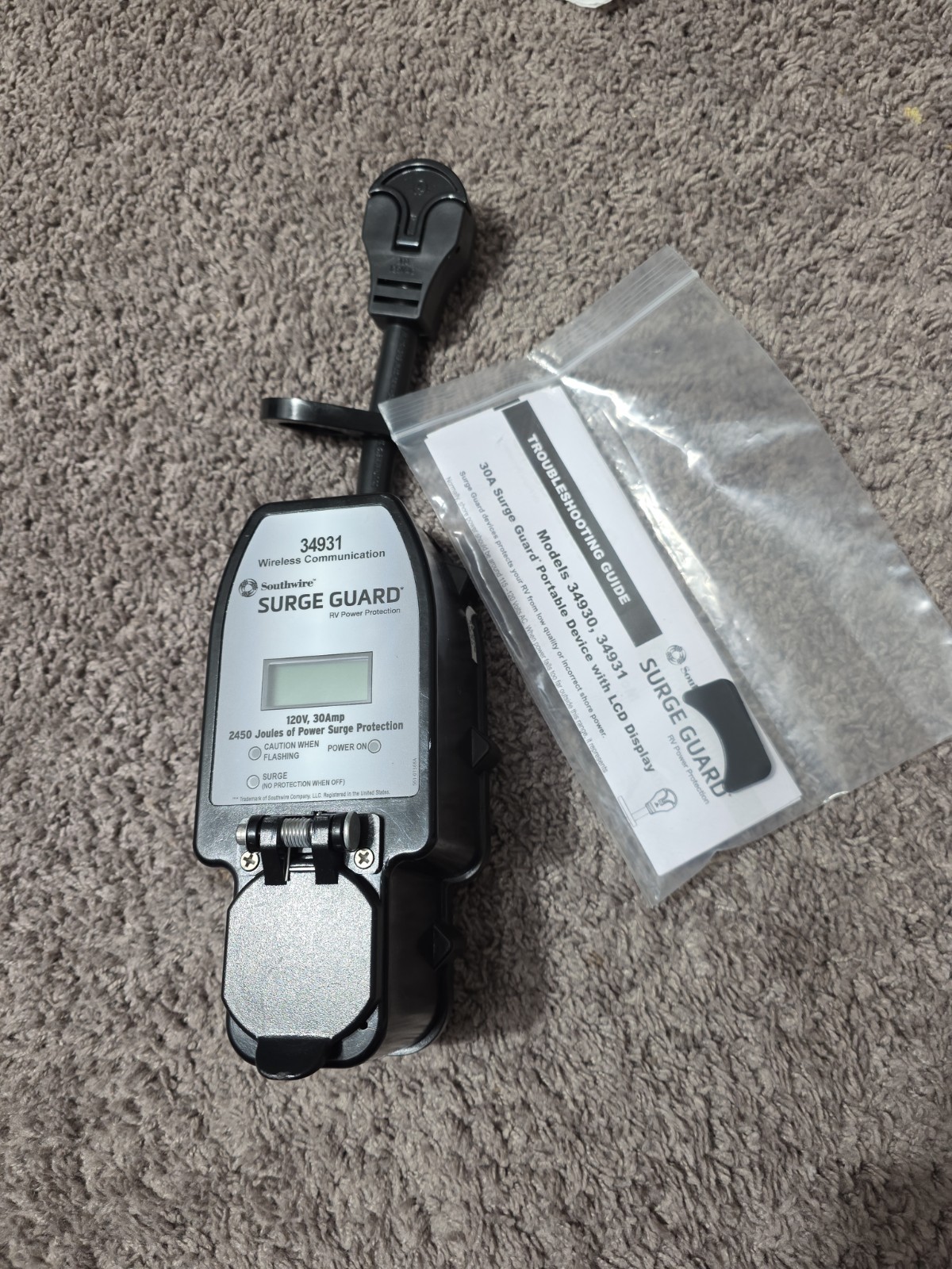 Southwire 34931 Surge Guard 30A RV Portable Surge Protector with Display Southwire 34931 Surge Guard 30A RV Portable Surge Protector with Display