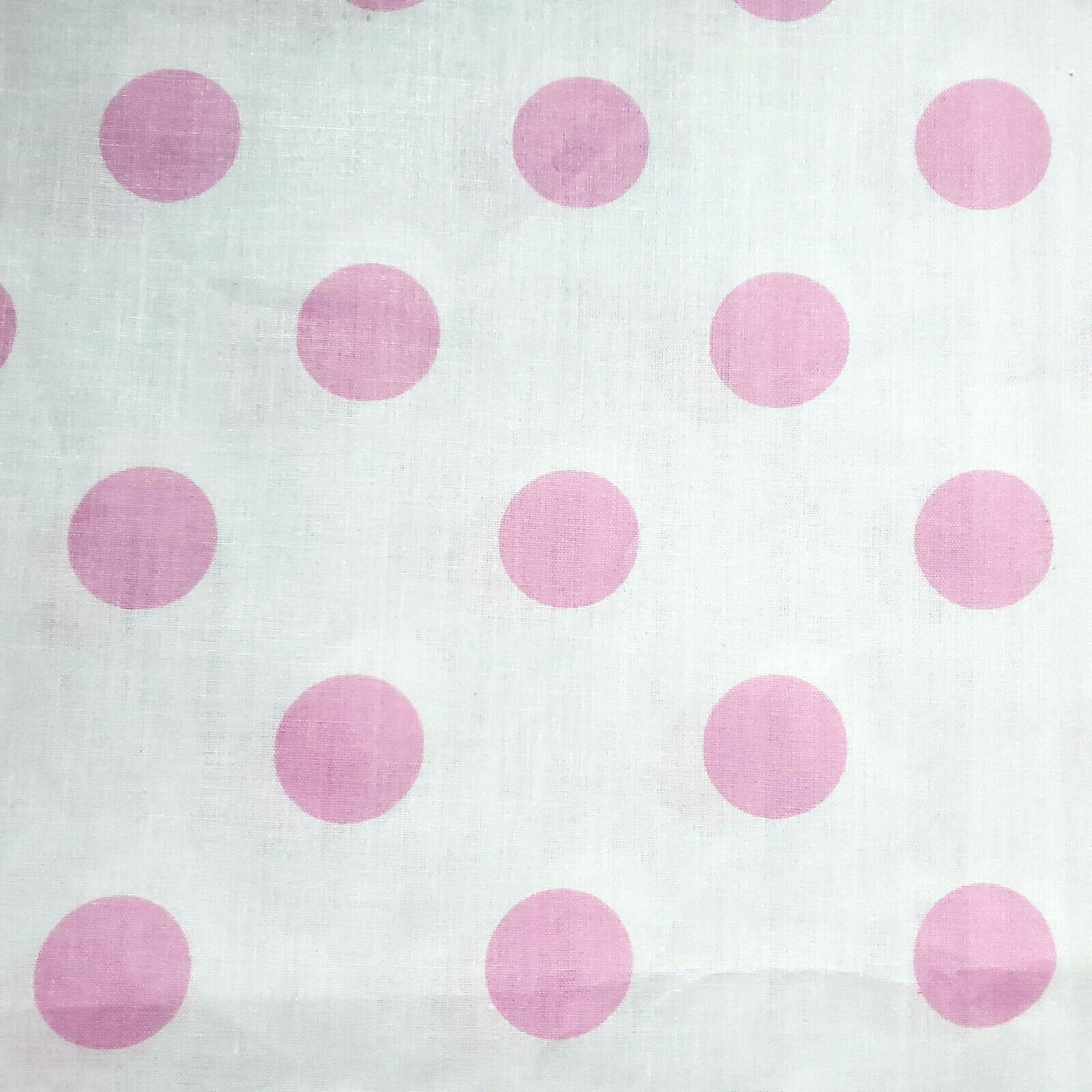 Pink White Polka Dot Poly Cotton Apparel Craft Costume Fabric 58\