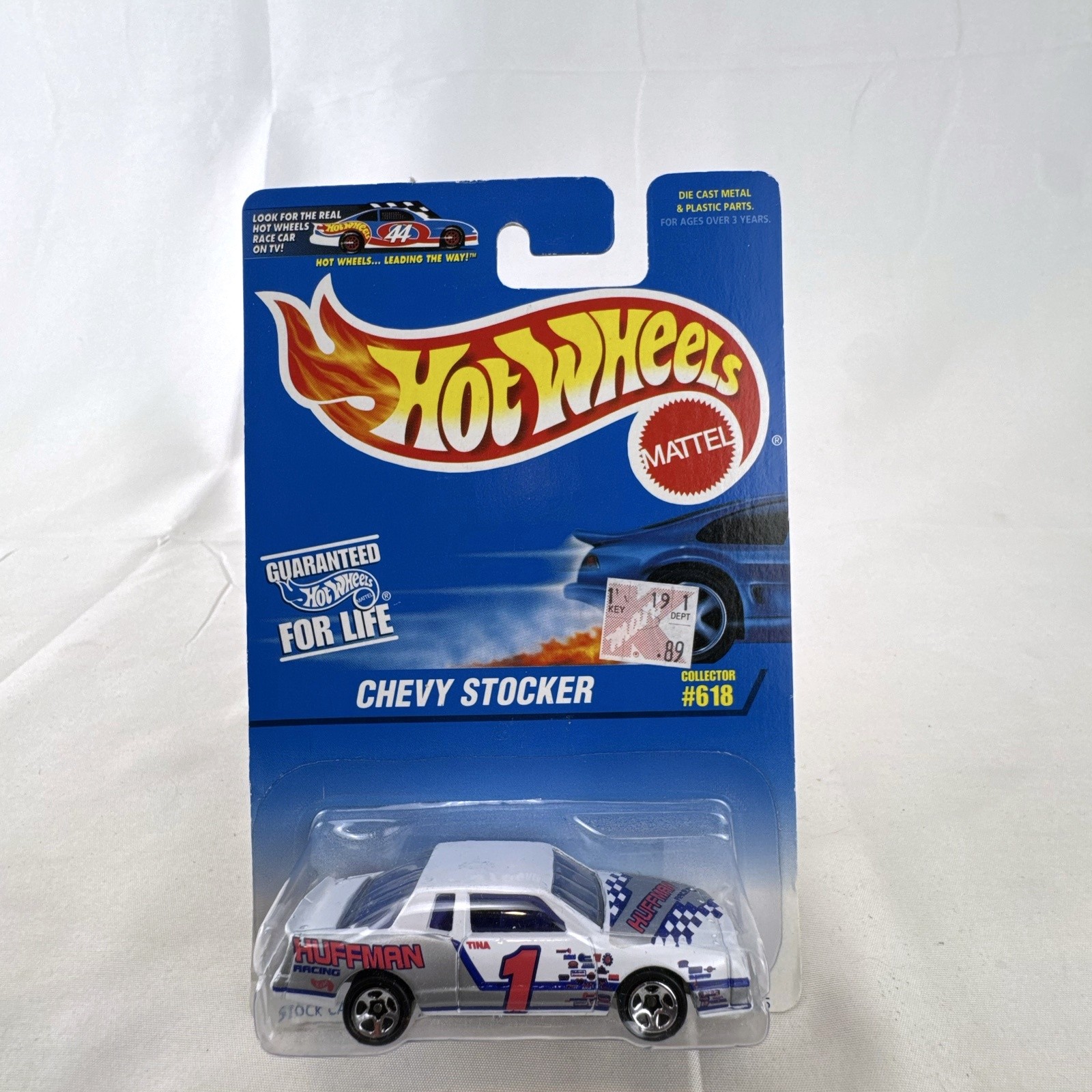 Hot Wheels Chevy Stocker Huffman Racing Stock Car Blue Card Diecast 618
