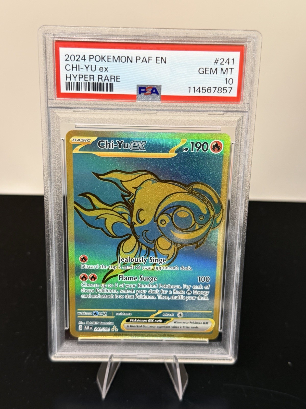 Pokemon 2024 Chi-Yu ex 241/091 SV: Paldean Fates Hyper Rare Holo PSA Pokemon 2024 Chi-Yu ex 241/091 SV: Paldean Fates Hyper Rare Holo PSA