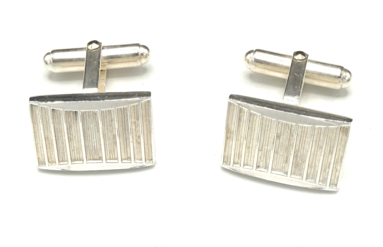 WEH Walter E Hayward Sterling Silver Engine Turned Modernist Cufflinks NOS 12.2g WEH Walter E Hayward Sterling Silver Engine Turned Modernist Cufflinks NOS 12.2g