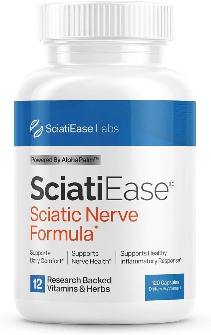 SciatiEase Sciatic Nerve Health Support Supplement AlphaPalm 120 Capsules