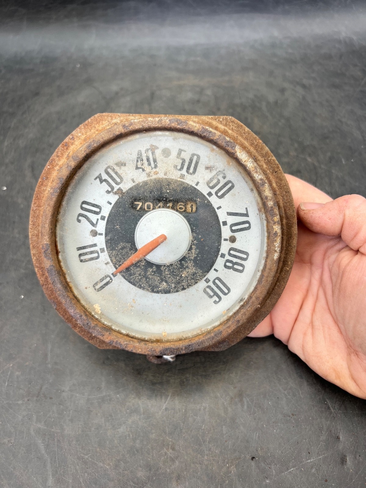 Vintage 1951-1952 Ford Trinch Speedometer MPH Gauge Cluster Assembly Housing