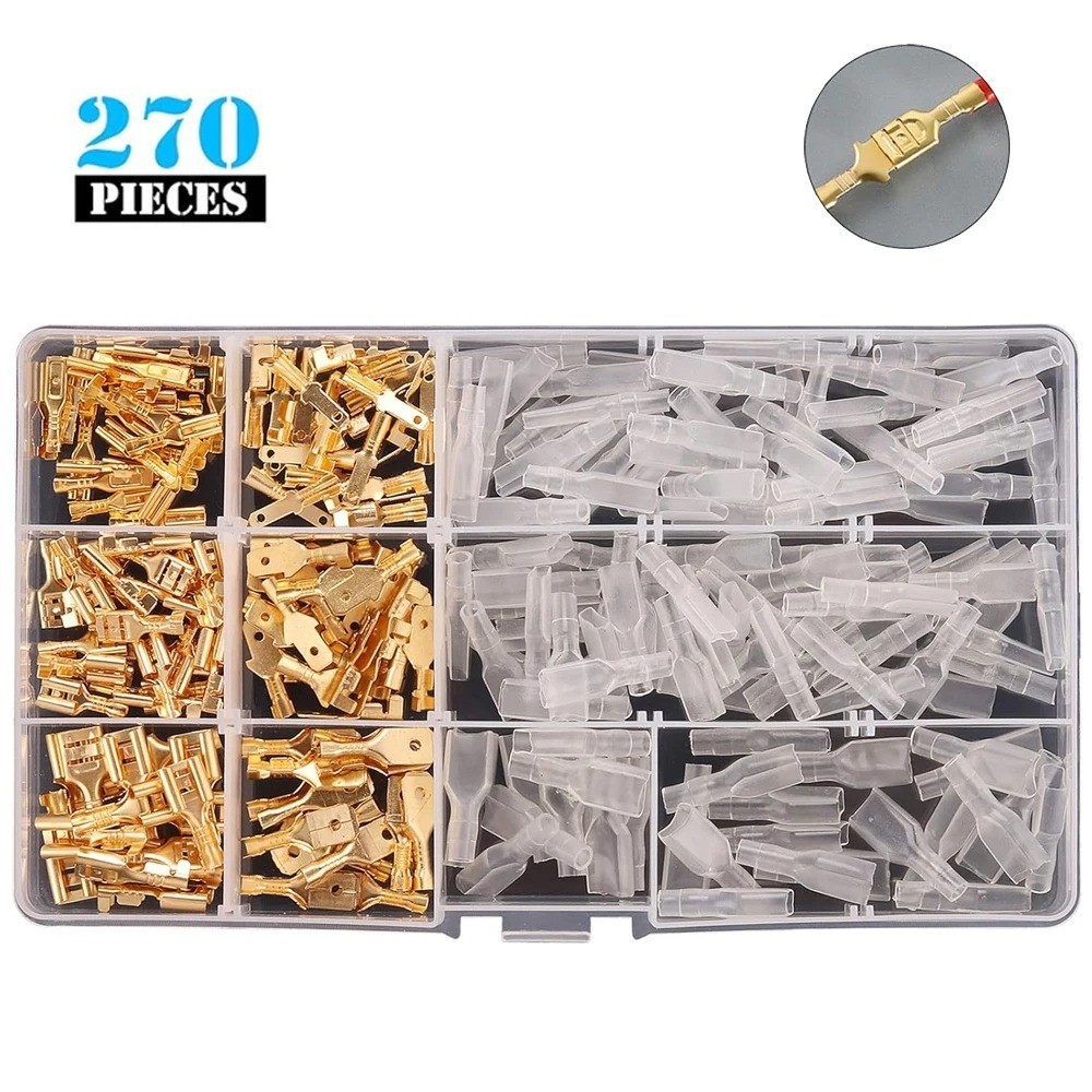 2.8/4.8/6.3mm Crimp Terminals Male Spade Electrical Connectors Insulated Sleeve 2.8/4.8/6.3mm Crimp Terminals Male Spade Electrical Connectors Insulated Sleeve