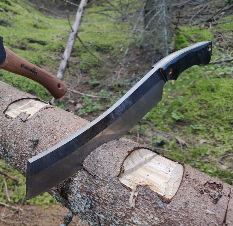 CUSTOM Handmade D2 Steel Hunting Chopper Machete Knife With Micarta