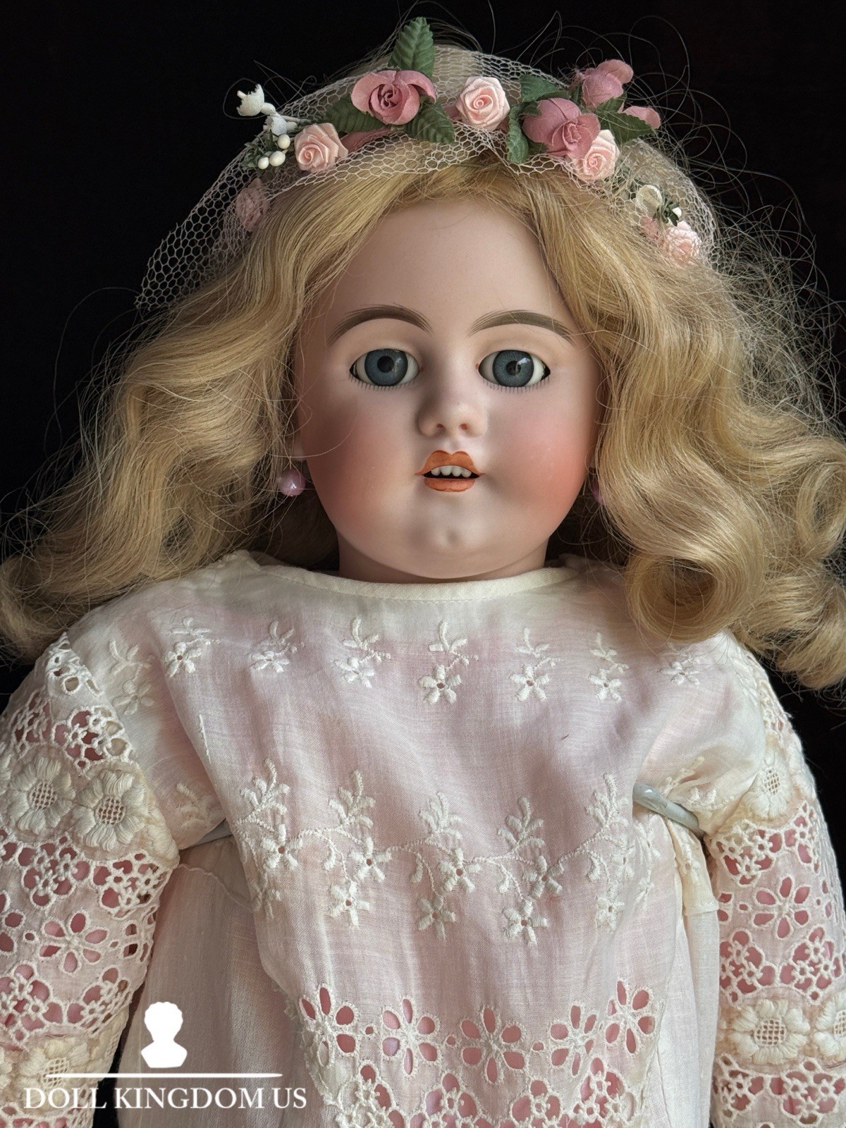 Large Antique German 31” Simon Halbig Bisuqe Shoulder Head Doll
