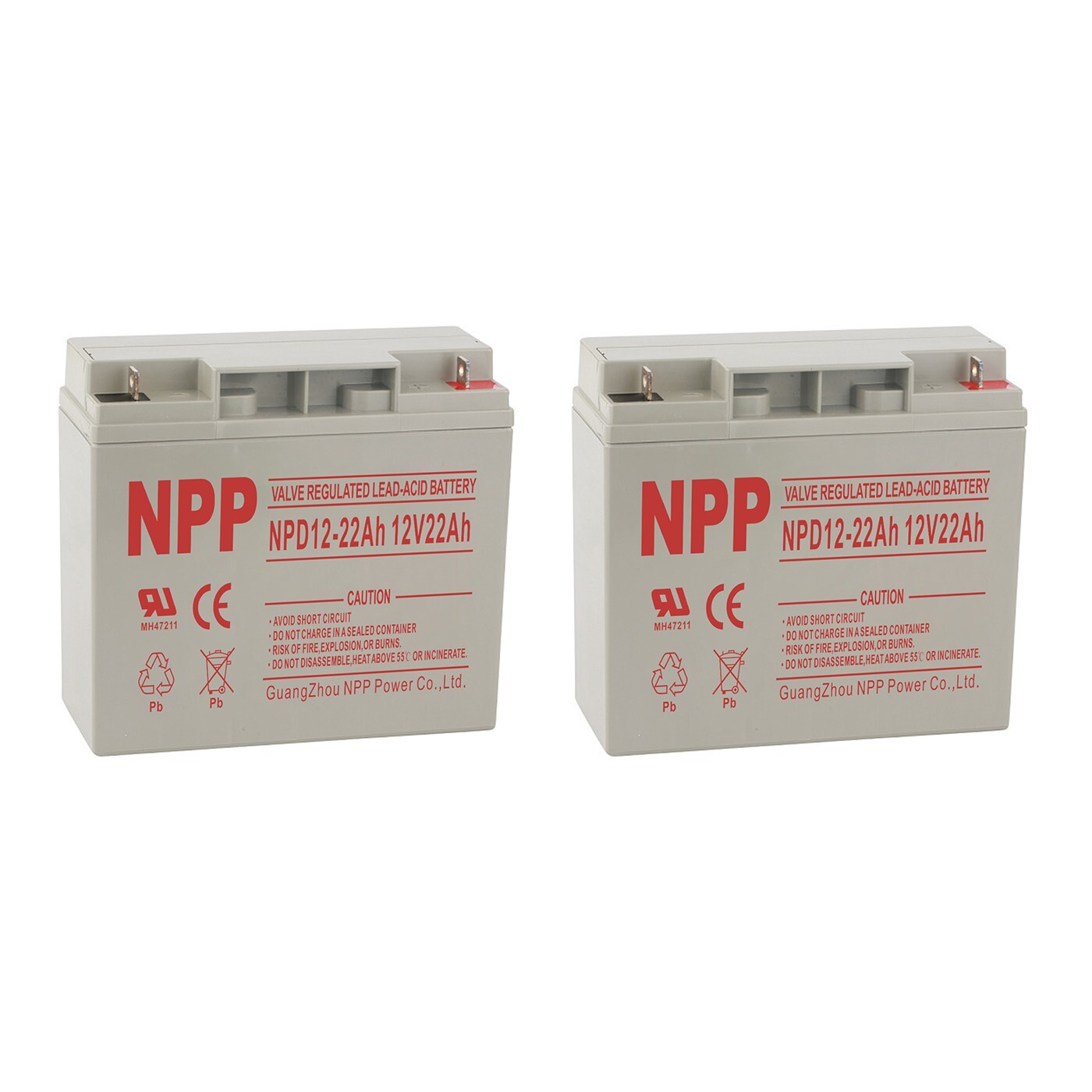 NPD12-22Ah (2pcs) 12V 22AH Deep Cycle Rechargeable Battery For Cobalt X16 Power
