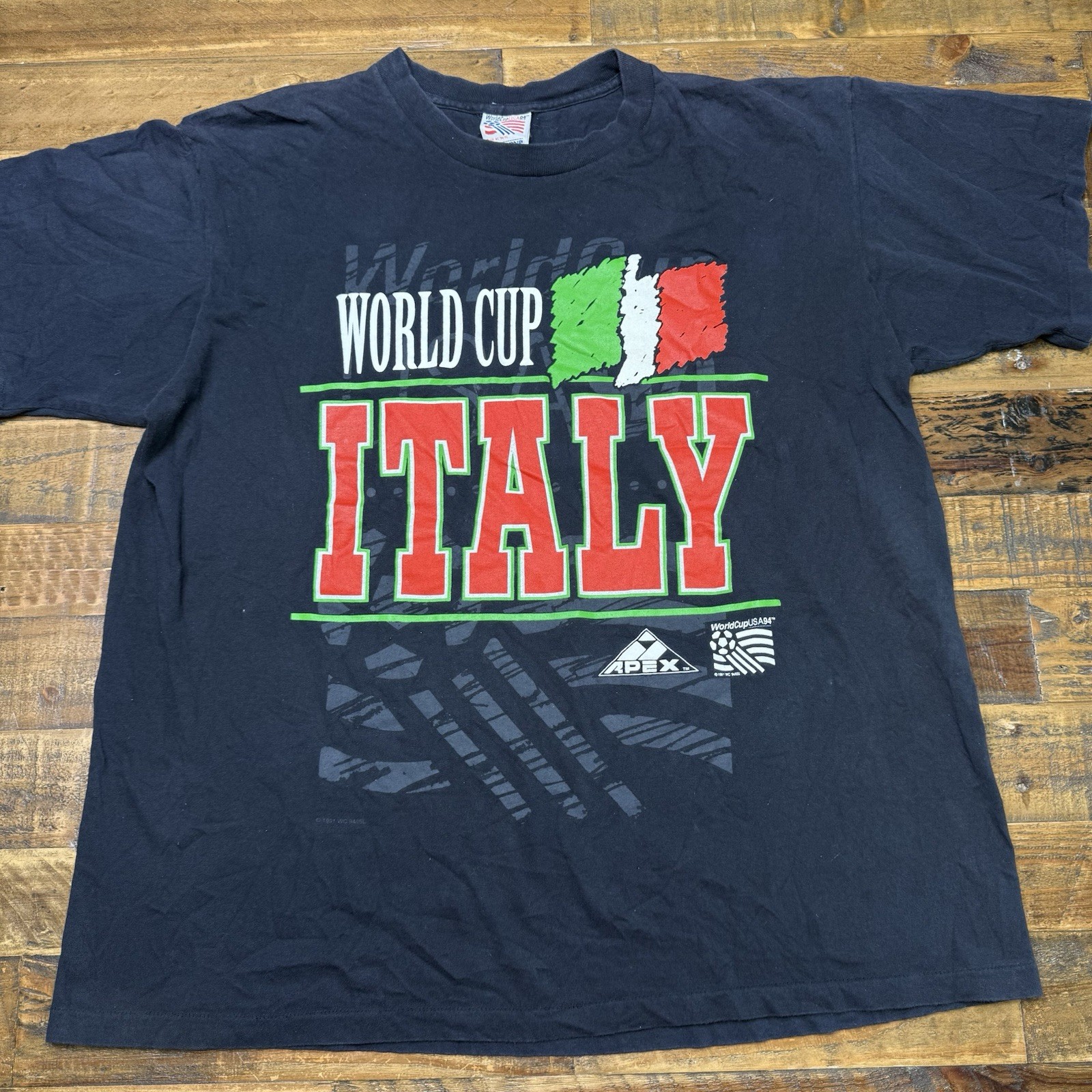 Vtg Apex One 1994 World Cup Italy National Team T-Shirt Men's Sz XL