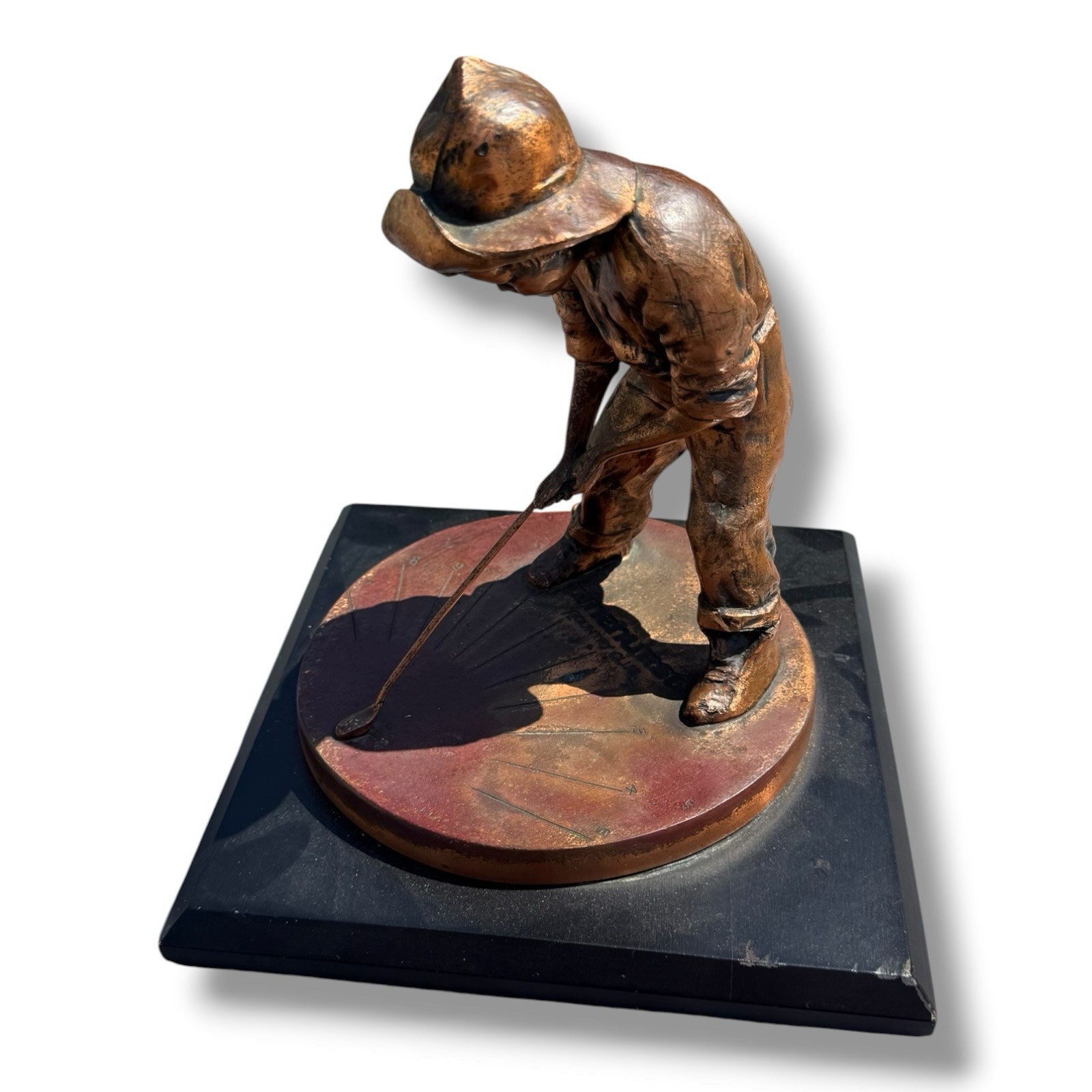 VINTAGE PINEHURST CC PUTTER BOY SUNDIAL 9”x10” SOLID BRONZE BALFOUR GOLF TROPHY