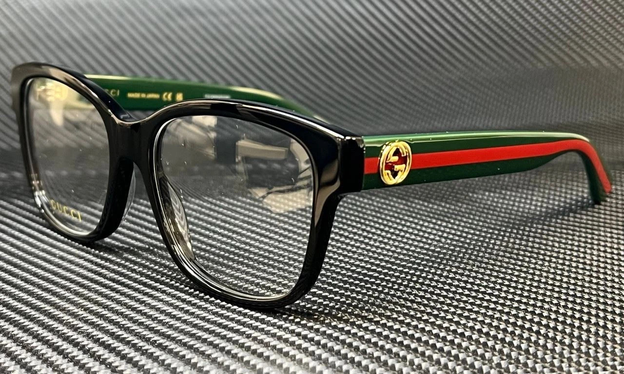 GUCCI GG0038ON 011 Black Green / Red Women\'s 54 mm Eyeglasses SALE