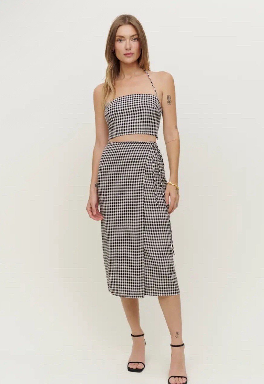 Women’s Reformation Gingham Two-Piece Set | Size 8 