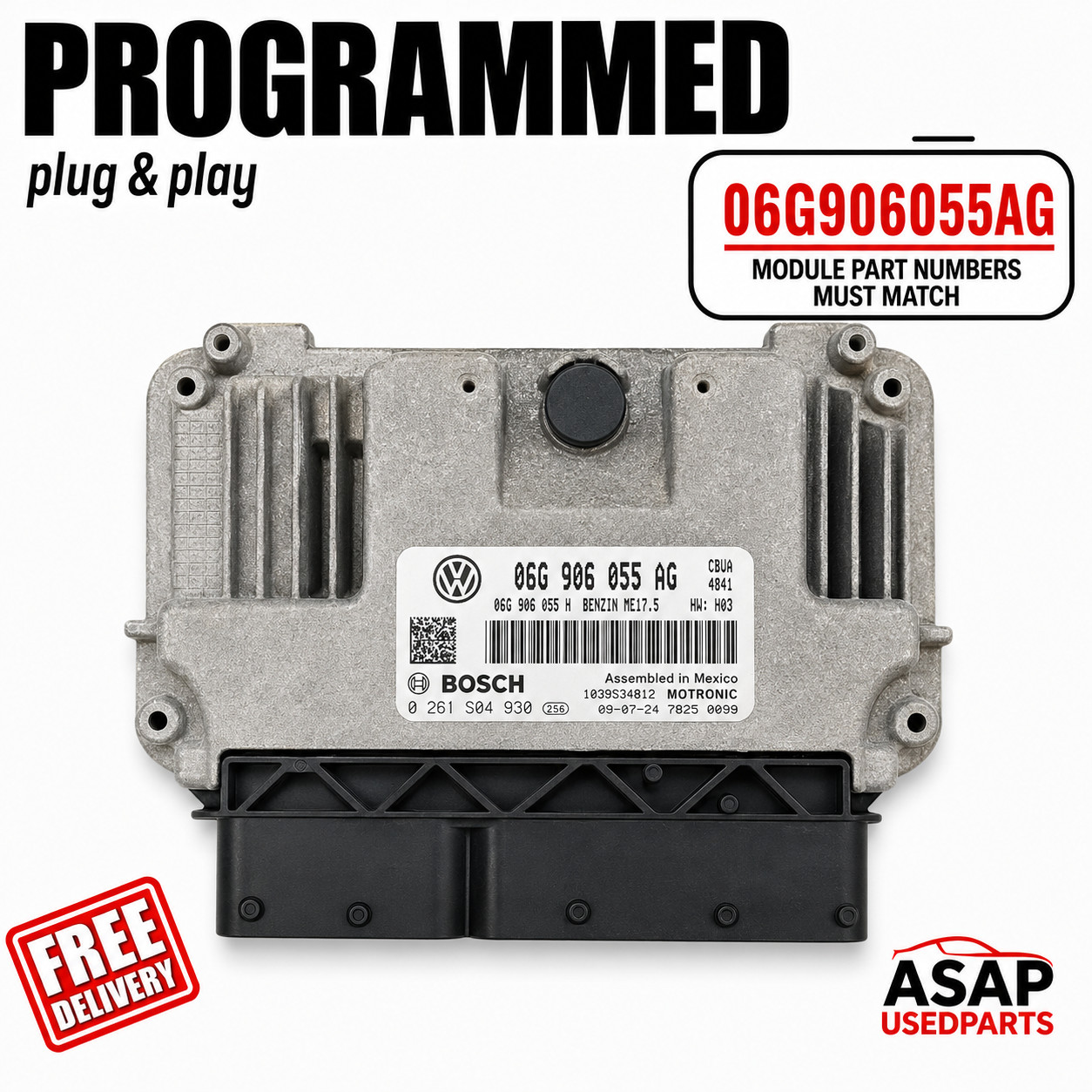 ✅12 2013 2014 VW Volkswagen Jetta 2.0L Engine Computer 06G906055AG PROGRAMMED ✅