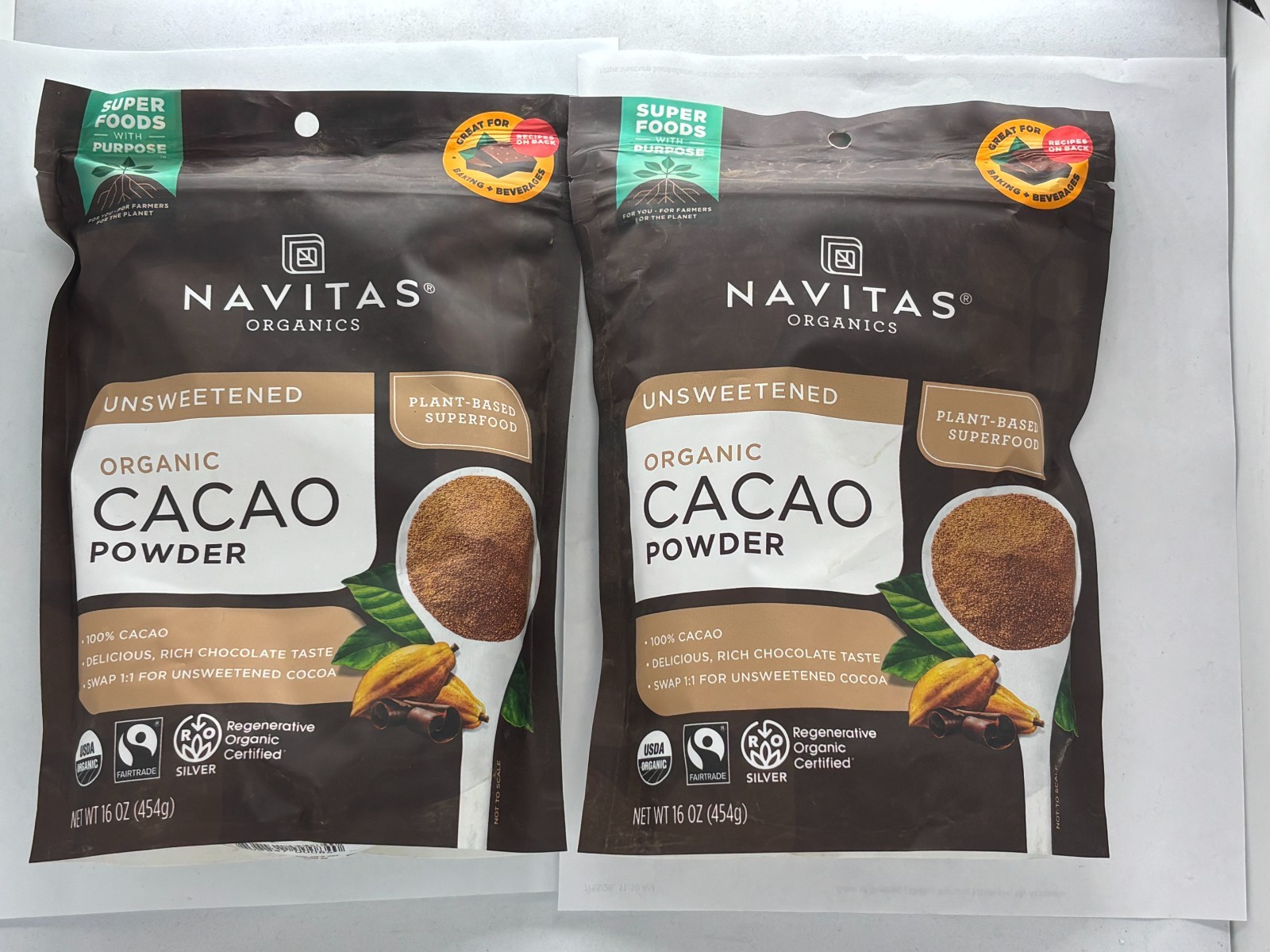 Navitas Organics Organic Cacao Powder 2 x 16z, EXP 10/2027, Navitas Organics Organic Cacao Powder 2 x 16z, EXP 10/2027,
