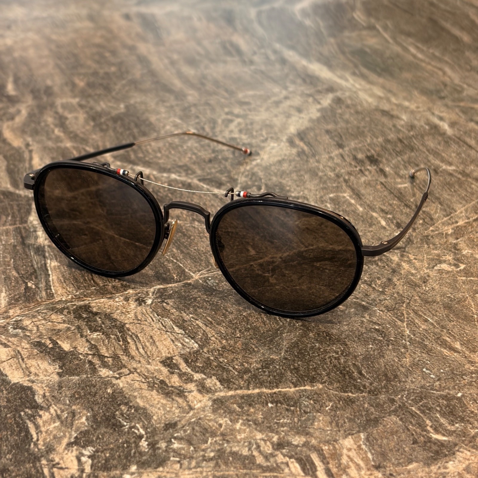 Thom Browne Pantos Gold Wire Brow Bar Sunglasses Retail $1000 Mens Unisex Thom Browne Pantos Gold Wire Brow Bar Sunglasses Retail $1000 Mens Unisex