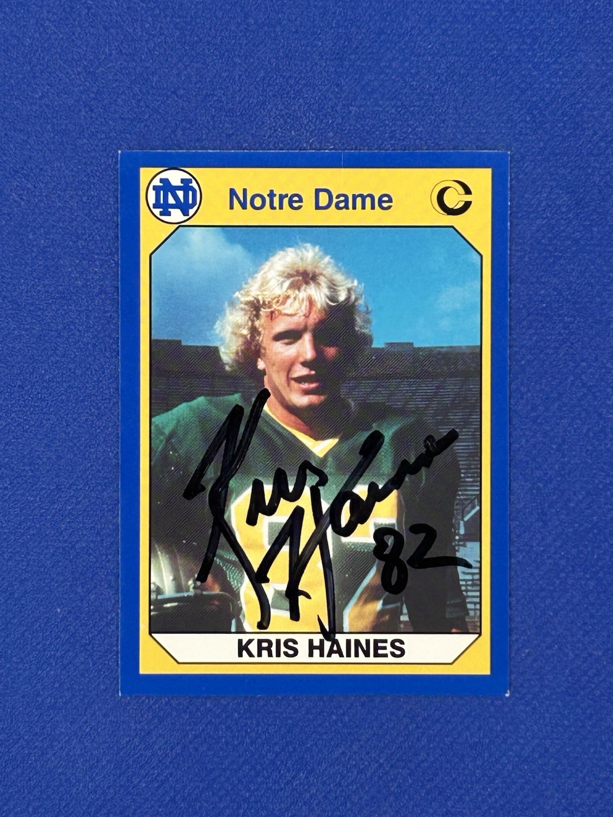 Kris Haines Notre Dame Irish AUTO Signed Card collegiate 1990 #95 autograph Kris Haines Notre Dame Irish AUTO Signed Card collegiate 1990 #95 autograph
