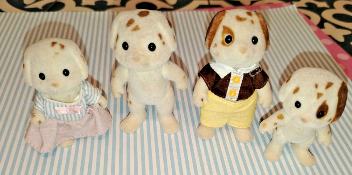 Sylvanian Families Vintage Henry Lloyd Brown Dalmation Family x 4 Figures
