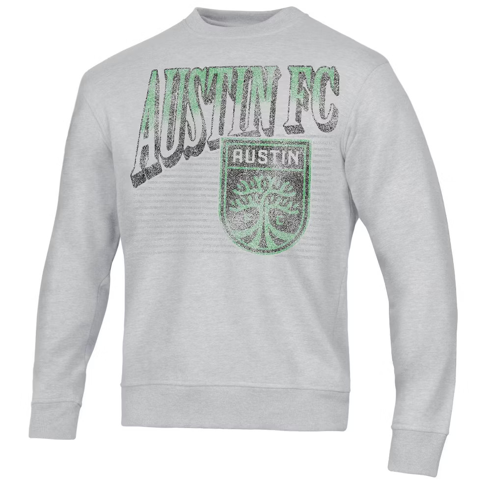 MLS Austin FC Adult Ash Gray Crew Neck Fleece Sweatshirt - XL