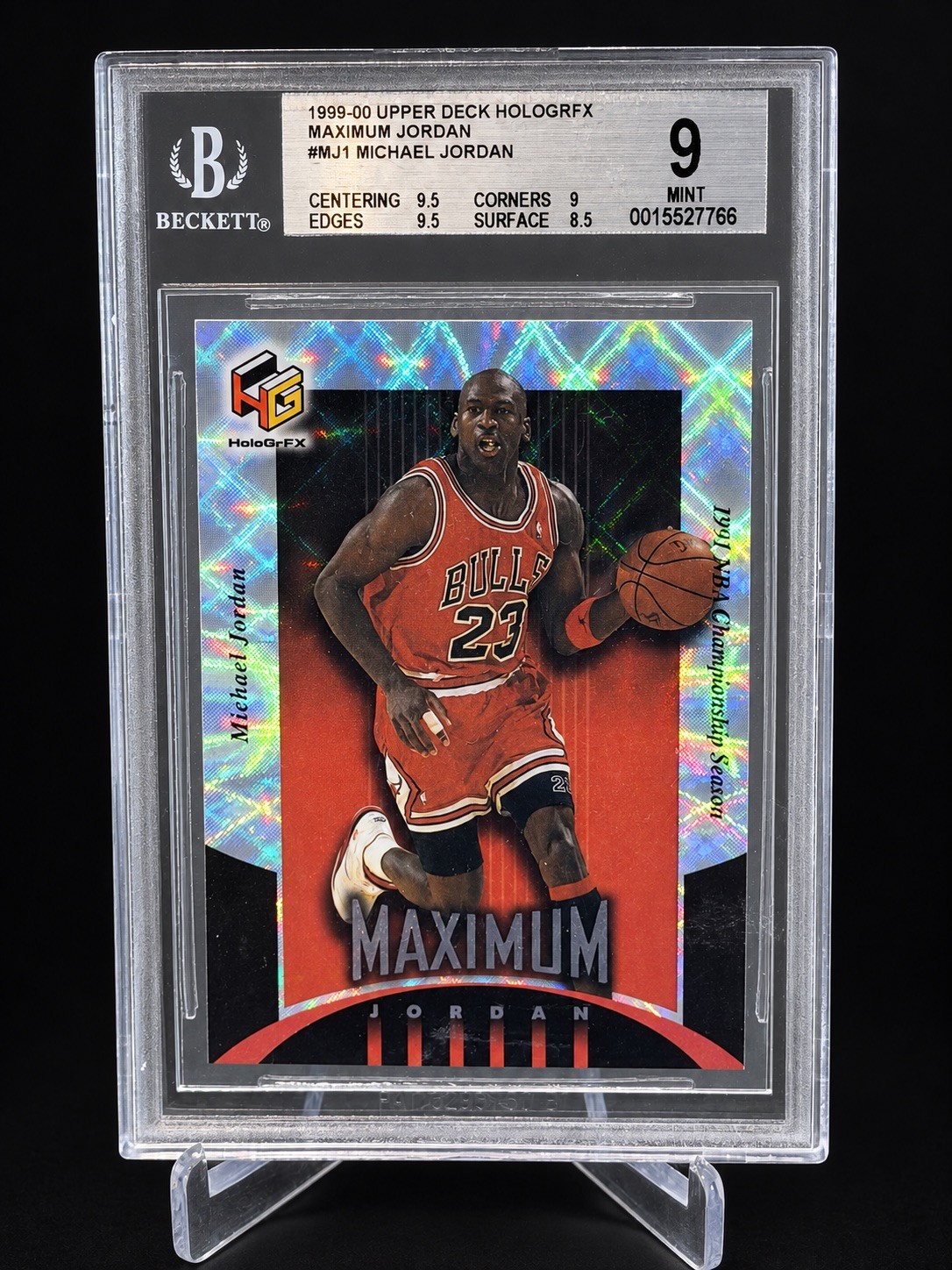 Upper Deck 1999-00 HoloGRFX Michael Jordan Maximum Jordan MJ1 BGS 9 🔥 Upper Deck 1999-00 HoloGRFX Michael Jordan Maximum Jordan MJ1 BGS 9 🔥