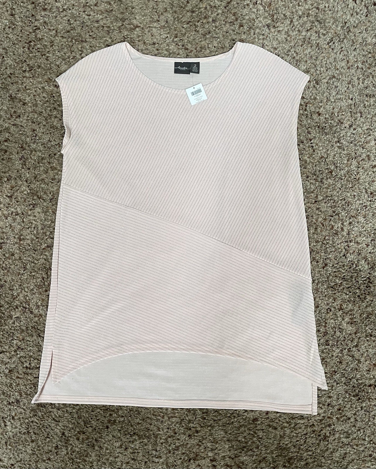 NWT Pink & Silver Tunic Top sz L Travelers by Chico’s sz 2
