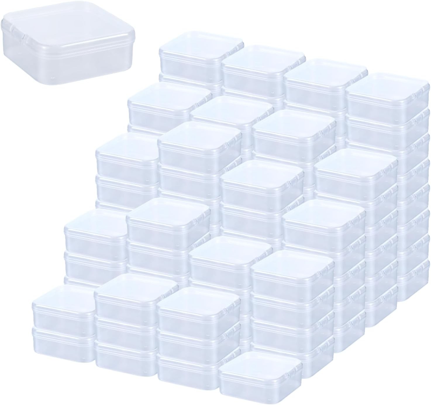 100 Pcs Clear Plastic Bead Storage Containers Box 2.1 x 2.1 x 0.8 Inch Small ... 100 Pcs Clear Plastic Bead Storage Containers Box 2.1 x 2.1 x 0.8 Inch Small ...