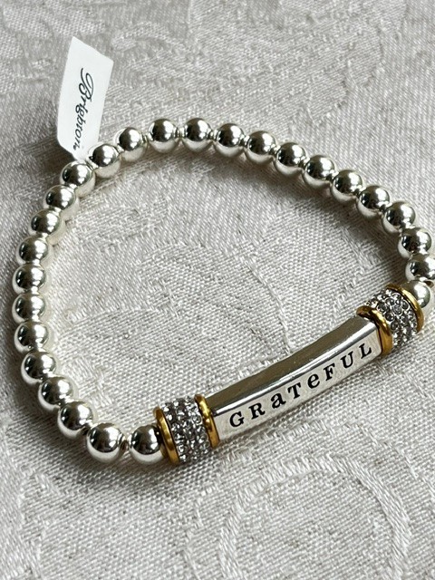 Brighton Meridian Grateful Two-Tone Stretch Bracelet NWT $118
