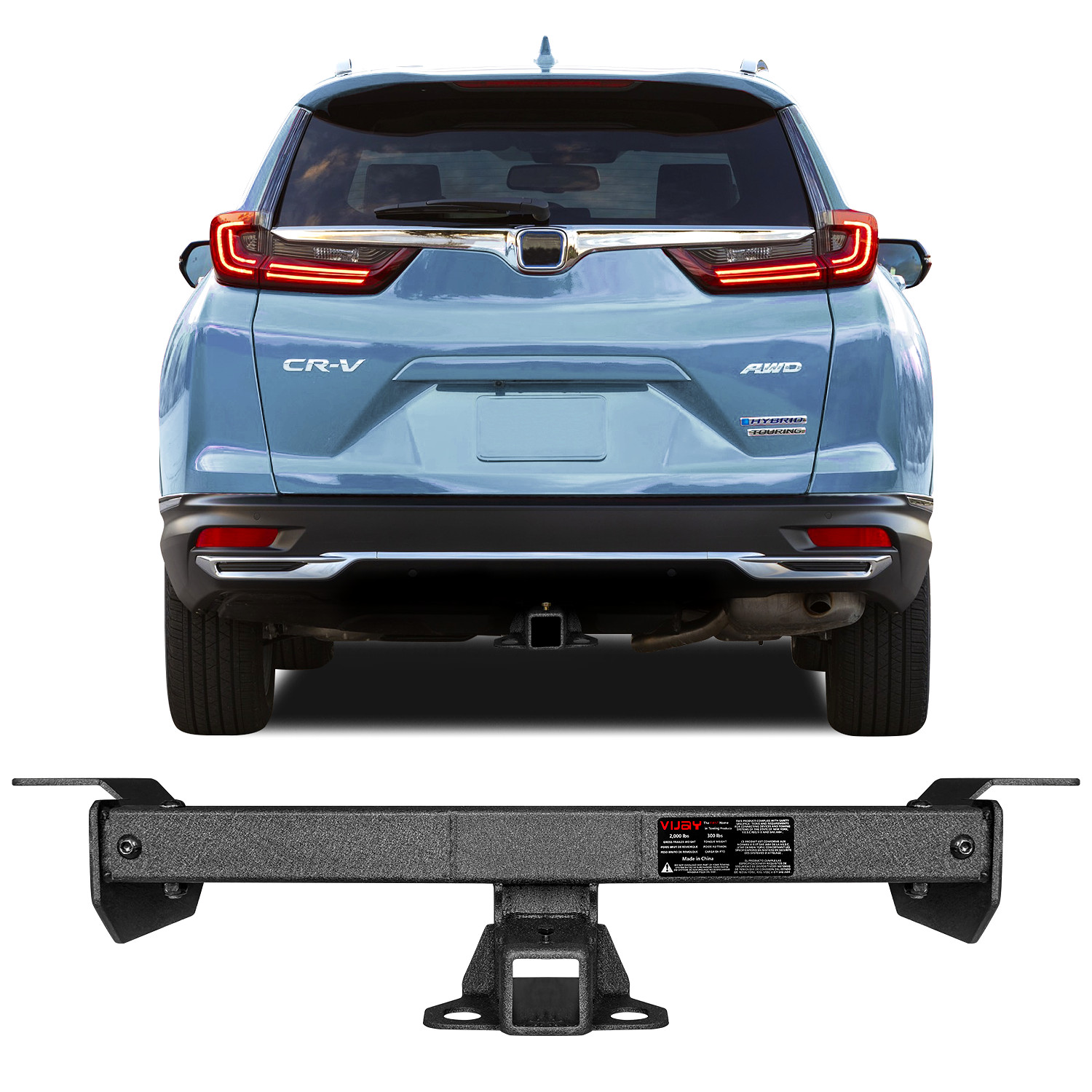 VIJAY Steel Trailer Hitch Receiver Rear Bumper Tow Fit 2017-2025 Honda CR-V