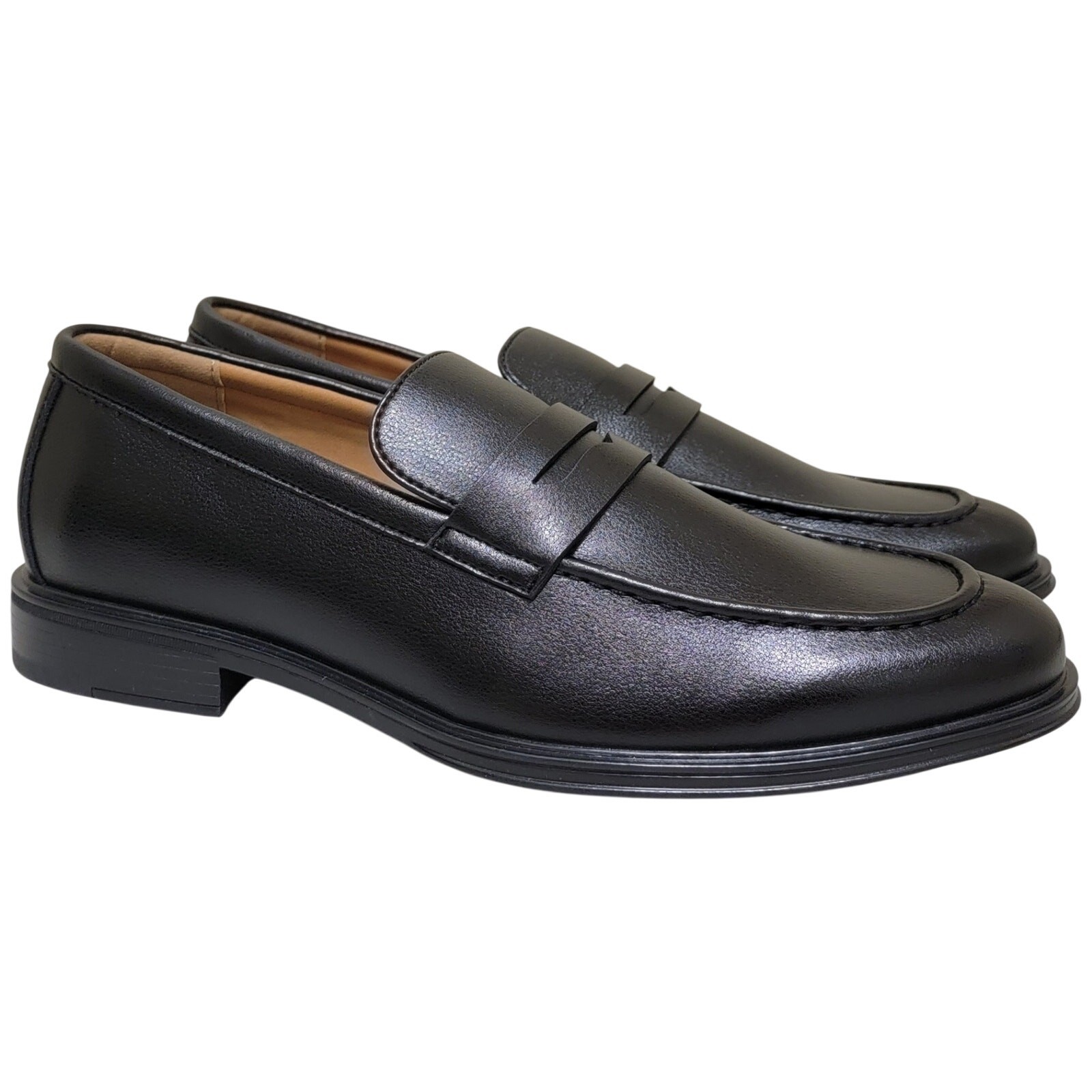 Vance Co Men Phineas Slip On Penny Loafers Size US 9.5M Black Faux Leather