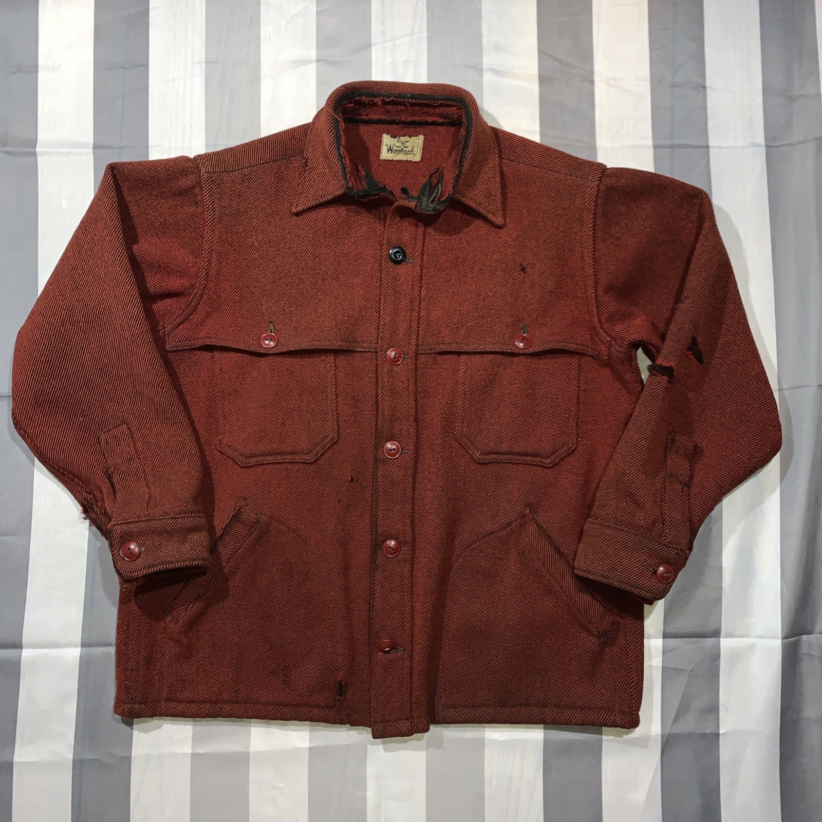 True Vintage Woolrich Wool Mackinaw Cruiser Jacket 50-60s USA made Sz 16