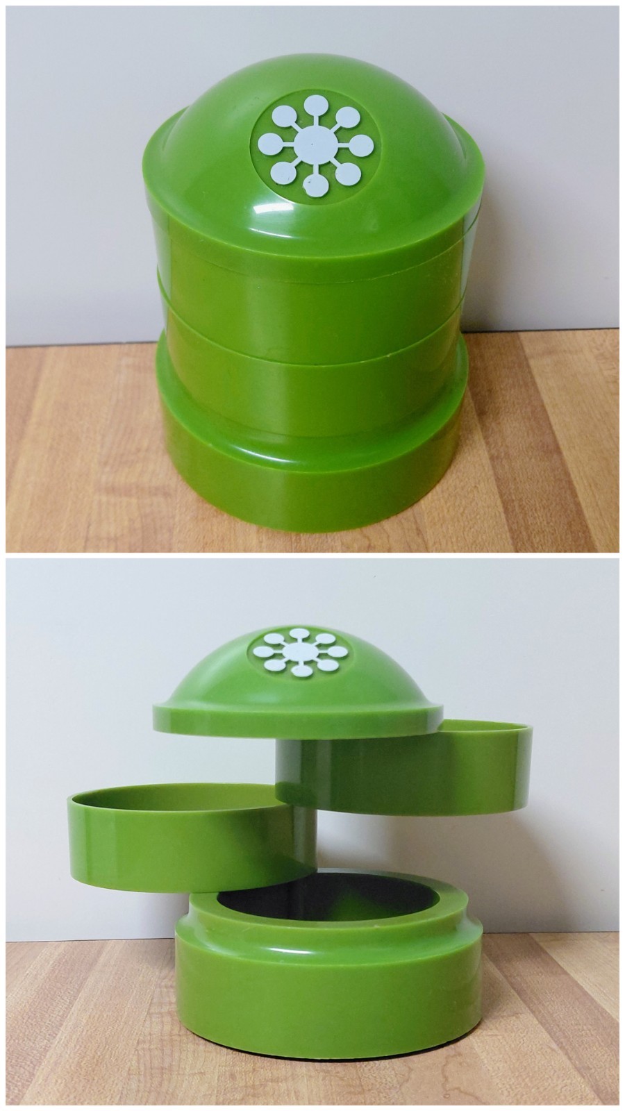 Vintage 70s Suntara Swivel Desk Organizer Jewelry Trinket Holder Green SEE PICS Vintage 70s Suntara Swivel Desk Organizer Jewelry Trinket Holder Green SEE PICS