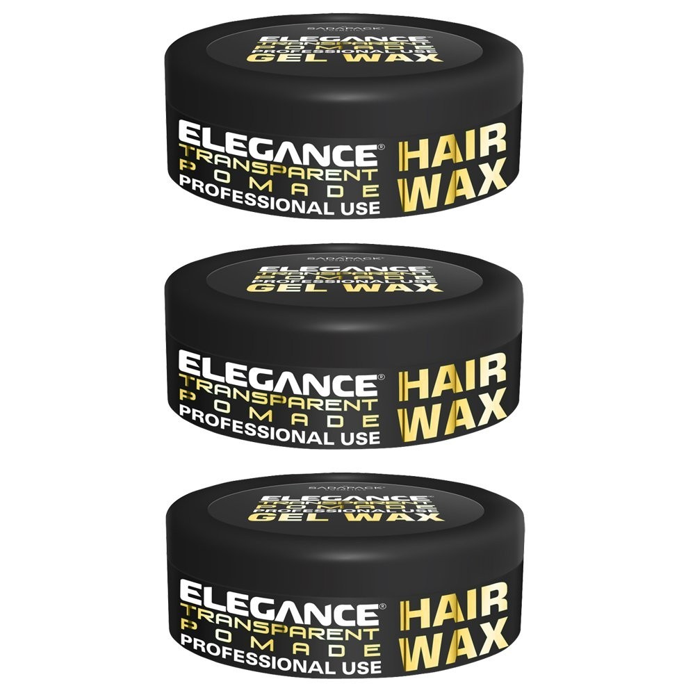3 Pack Elegance transparent pomade hair wax 4.73 oz each container
