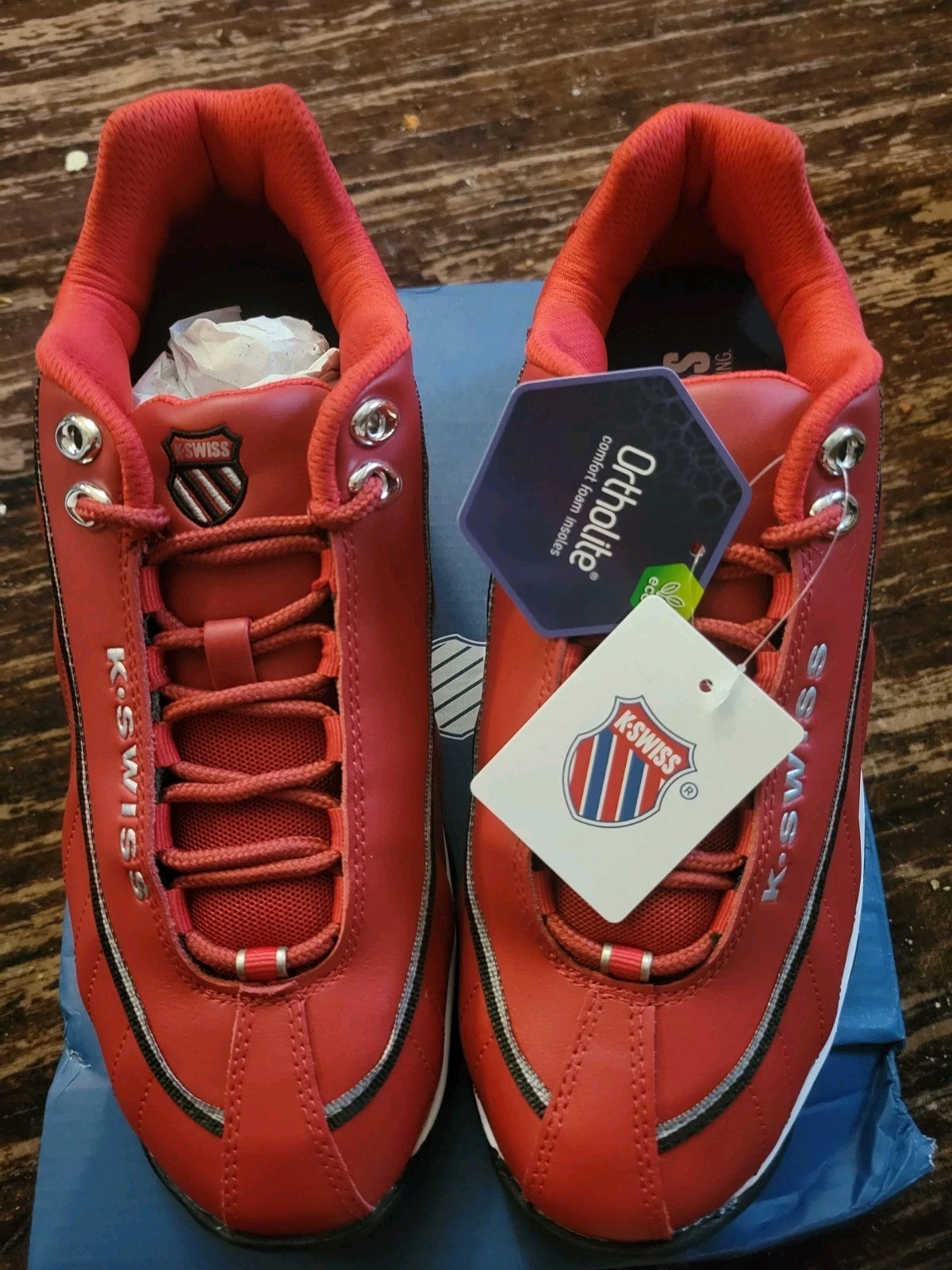K-SWISS ST329 (RED / White) MEN SZ 9 NEW IN Box K SWISS K-SWISS ST329 (RED / White) MEN SZ 9 NEW IN Box K SWISS