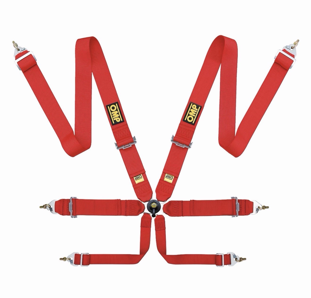 OMP First 3 6-Point Racing Safety Harness – Red