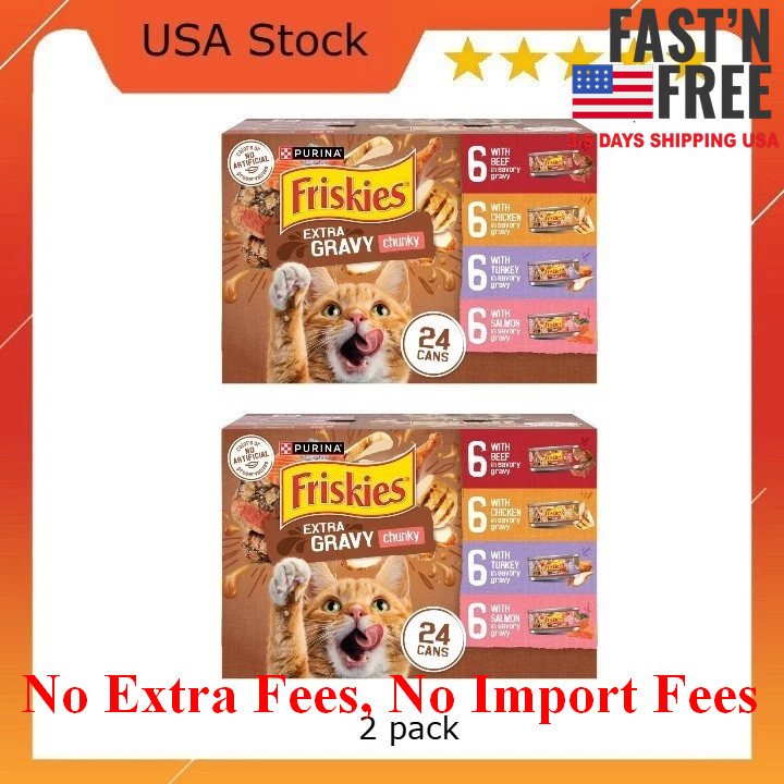 [HOT SALE] Purina Friskies Extra Chunky Gravy Variety Pack, Wet Cat Food, 2 pack
