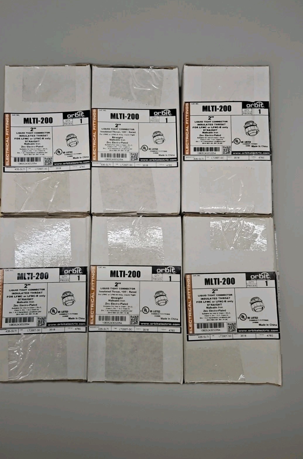 Lot of 12 - Orbit MLTI-200 2 Inch Steel Insulated Liquid Tight Connector Lot of 12 - Orbit MLTI-200 2 Inch Steel Insulated Liquid Tight Connector