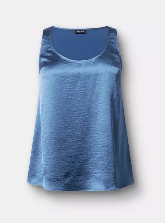 NWT Torrid Satin Scoop Tank - Blue Horizon - Style: 45031536 - Size: 1