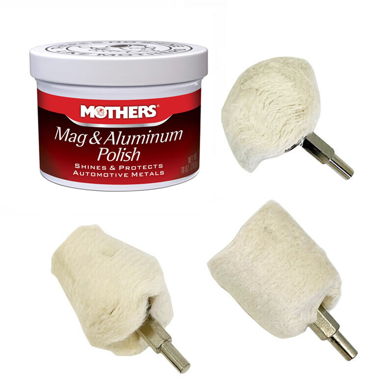 4 pc MOTHERS Mag Drill Polisher Polish 5oz Buffer Kit Wheel Aluminum Car Buff