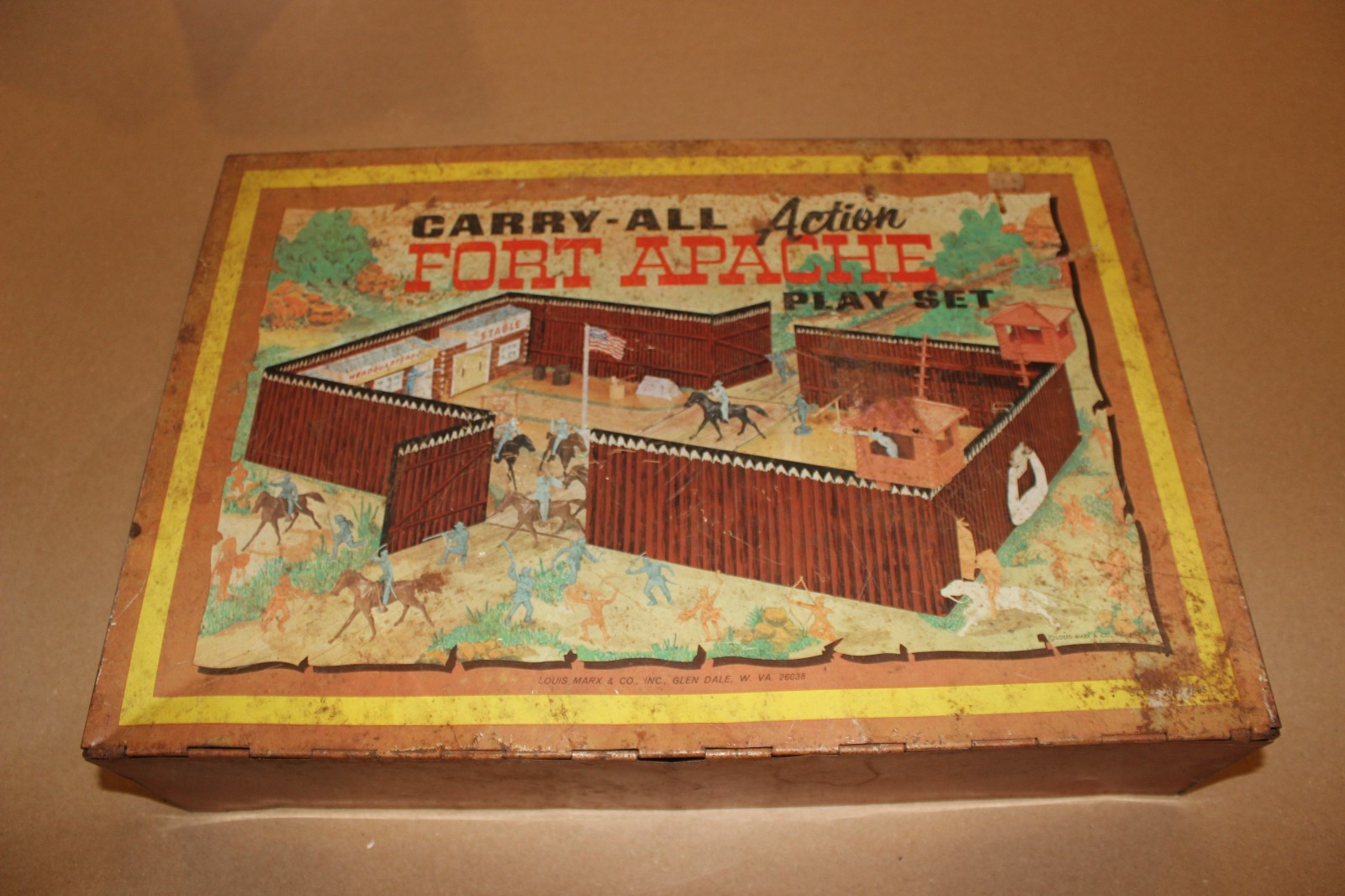 Vintage 1968 Marx Fort Apache Carry-All Action Playset #4685 Tin Fort Vintage 1968 Marx Fort Apache Carry-All Action Playset #4685 Tin Fort