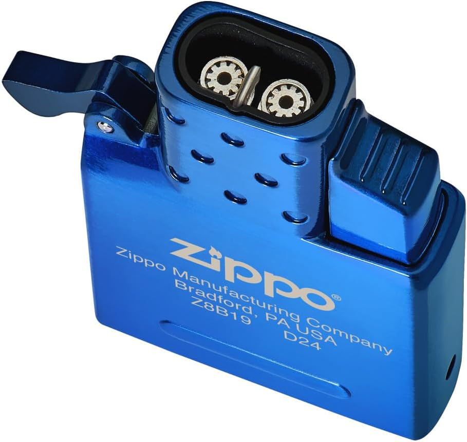 High Polish Blue Butane Lighter Insert - Double Torch High Polish Blue Butane Lighter Insert - Double Torch