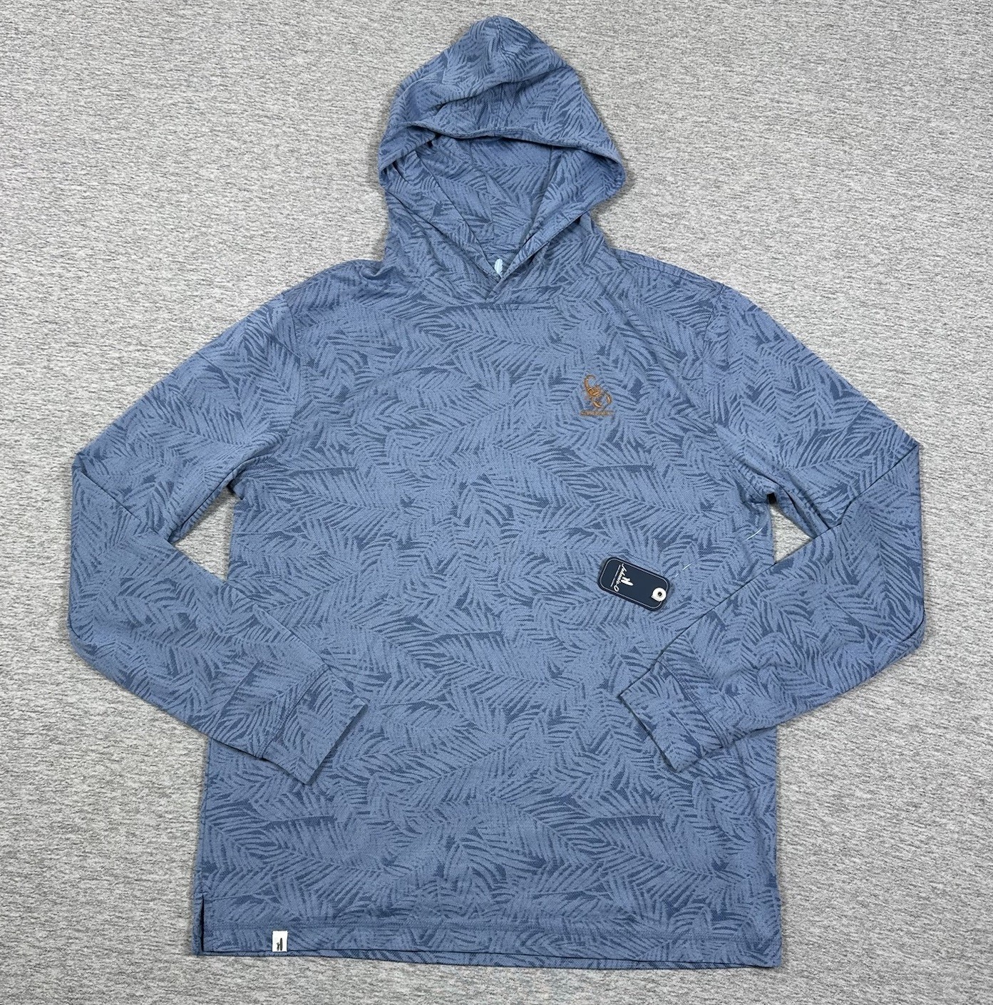 johnnie-O Hoodie Mens Medium Blue Featherweight Jaxson Performance Stretch NEW
