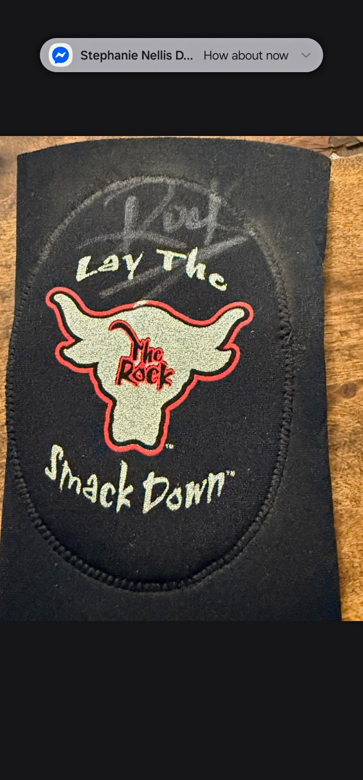 Dwayne The Rock Johnson Autograph Elbow Pad.