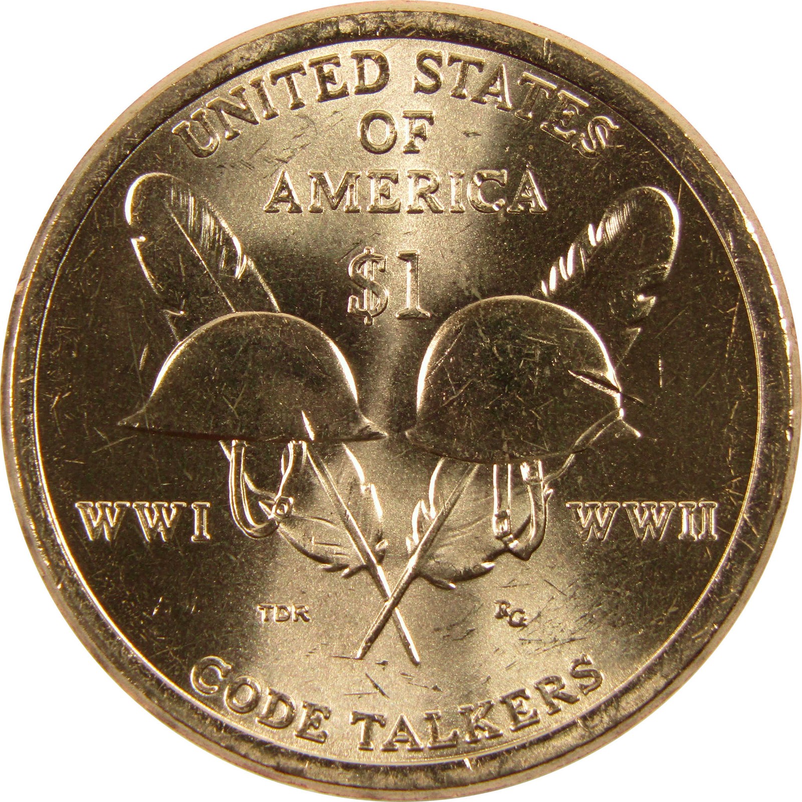 2016 P Code Talkers Native American Dollar Uncirculated $1 Coin
