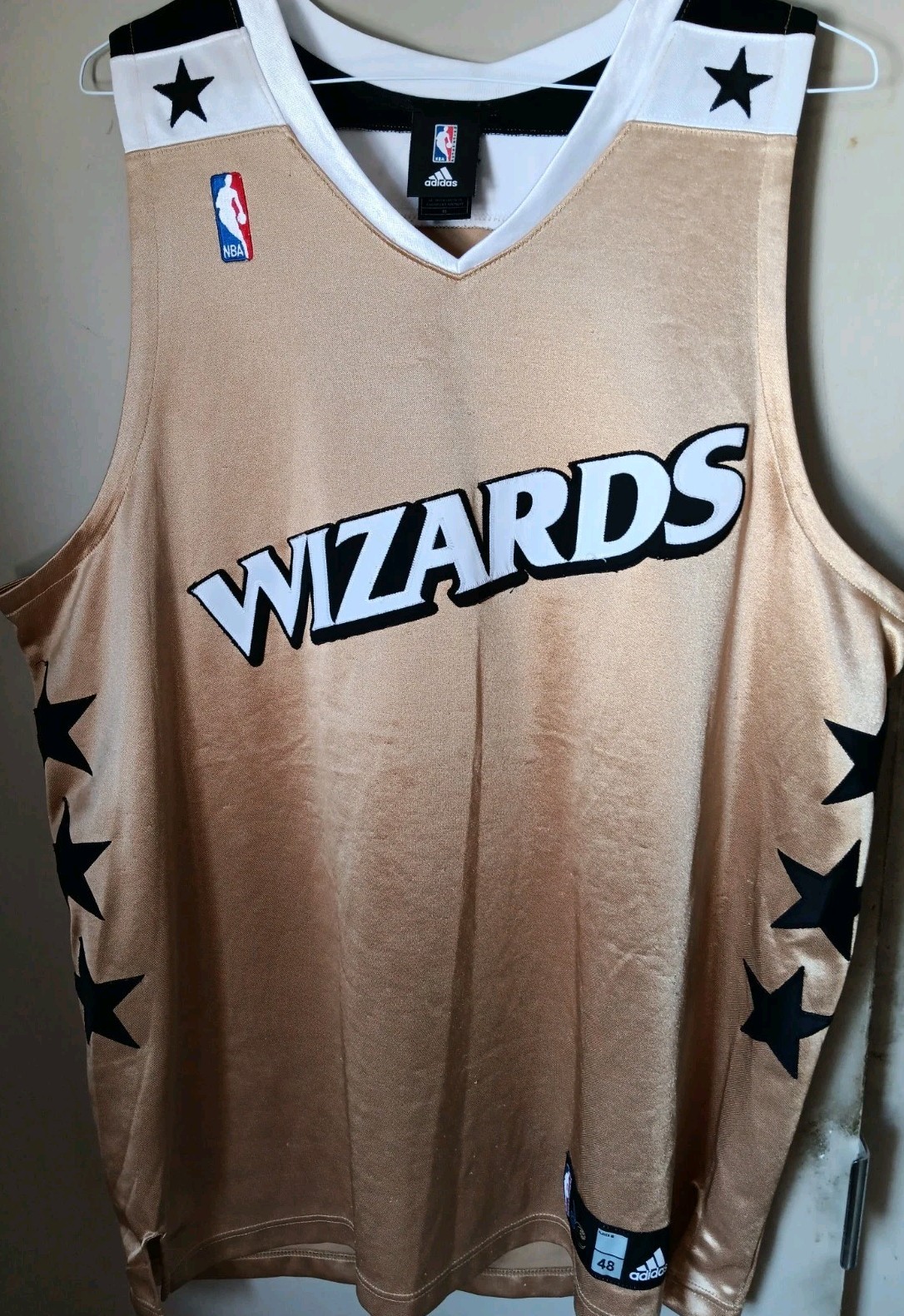 Vintage Washington Wizards 2007 Alt Gold Adidas Stitched Jersey Mens 48 NBA 