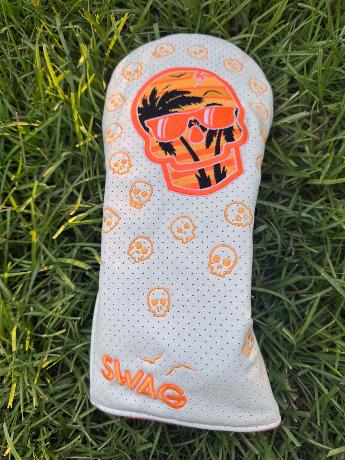 Swag Golf Orange Skull Driver Head Cover