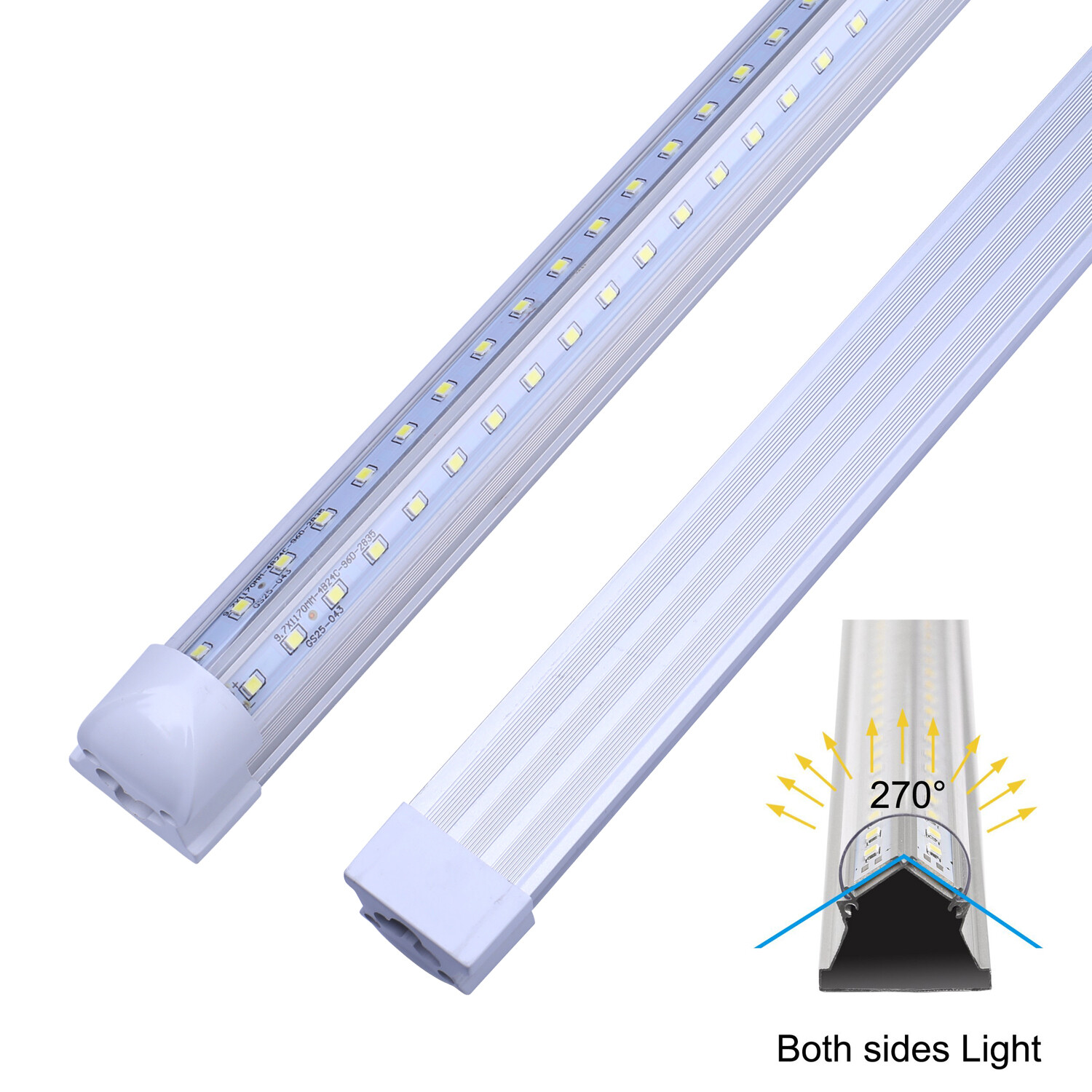 6000K T8 LED Tube Light, 2FT 4FT 5FT 6FT 8FT Linkable LED Shop Light Fixtures