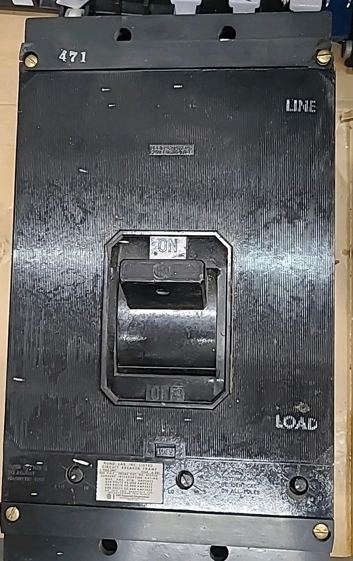 ITE CIRCUIT BREAKER KP3-F120 1000 AMP MAGNETIC TRIP 600 VAC 3-POLE